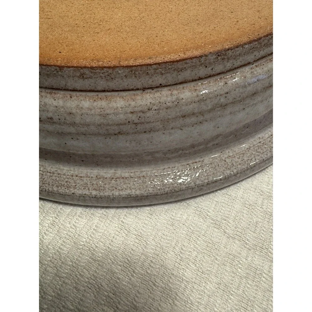 Vintage Clay City Pottery 10-inch Pie Plate Baked With Love‎ Stoneware Indiana